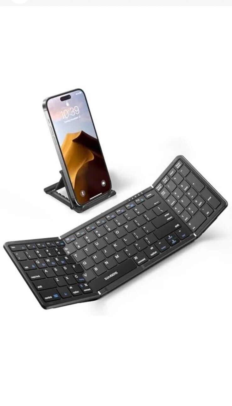 Samsers Foldable Bluetooth Keyboard w/ Portable Wireless
