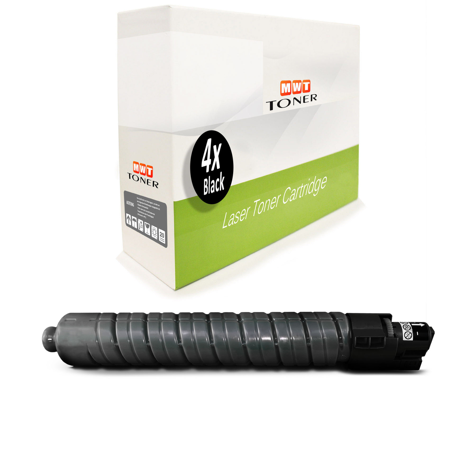 4x MWT Black Toner Cartridge Compatible with Ricoh MPC4502A MPC4502AD