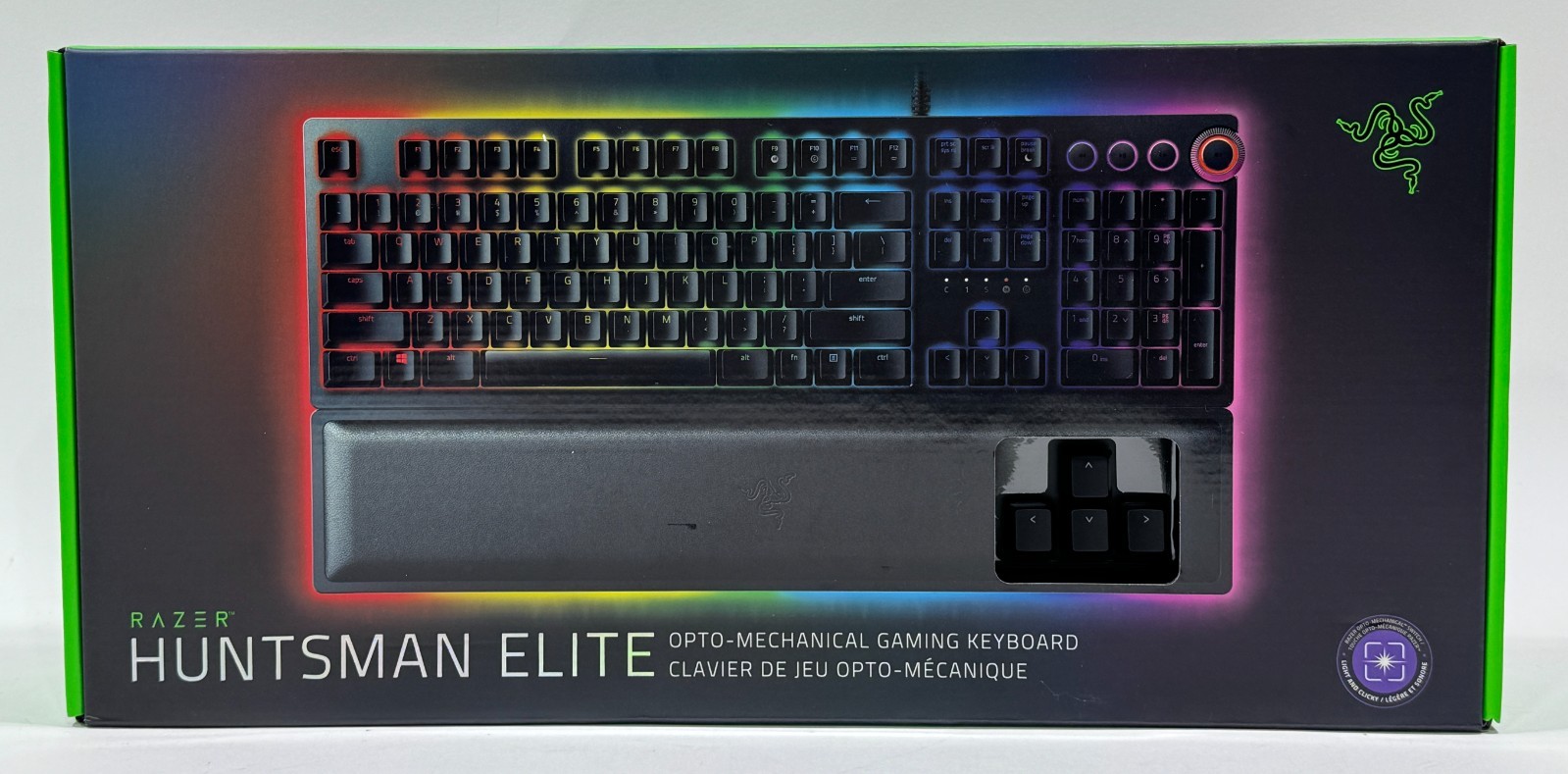 Razer Huntsman Elite Gaming Keyboard w/ Wrist Rest Opto-Mechanical Switches NOS