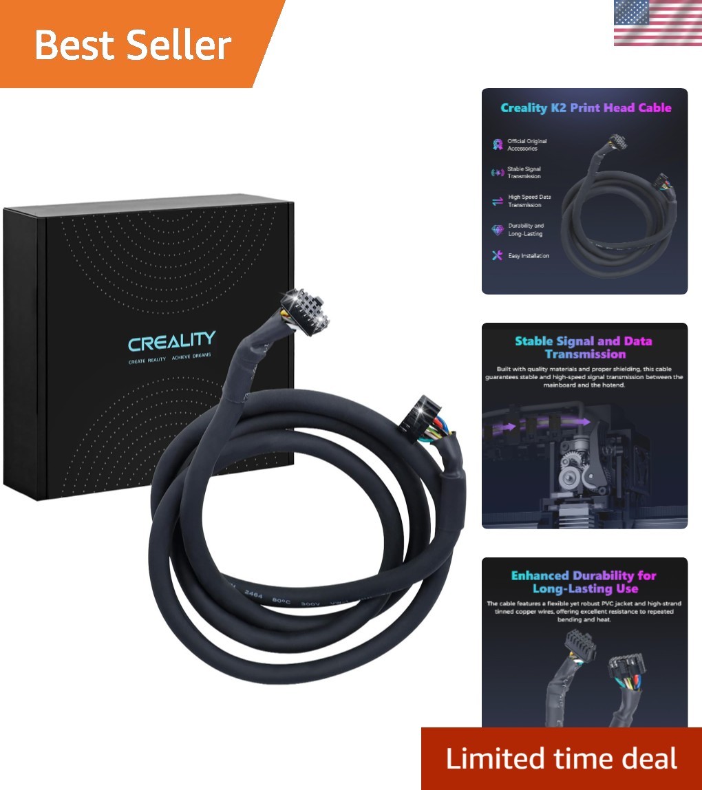 K2 Print Head Cable, Hotend Mainboard Connector Wire, High-Temp Resistant FPC...