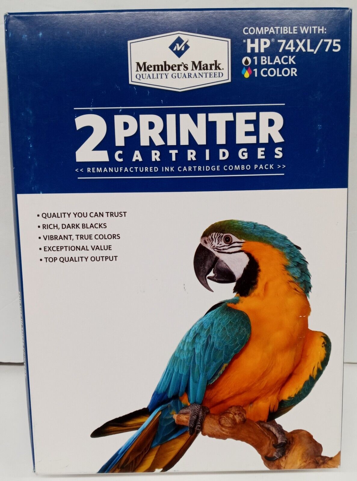 Member's Mark 2 Printer Remanufactured Ink Cartridge Combo Packs 1 Black 1 Color