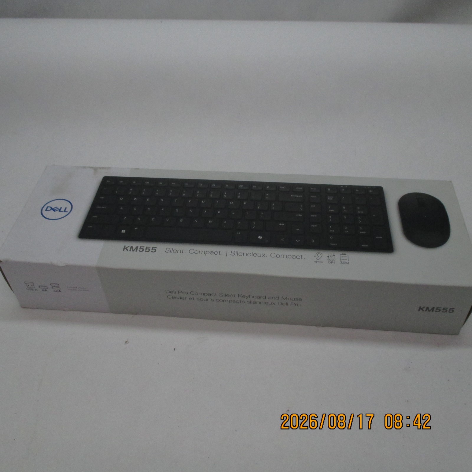 DELL KM555 SILENT COMPACT WIRELESS KEYBOARD & MOUSE BUNDLE BLACK BLUETOOTH T5-A2