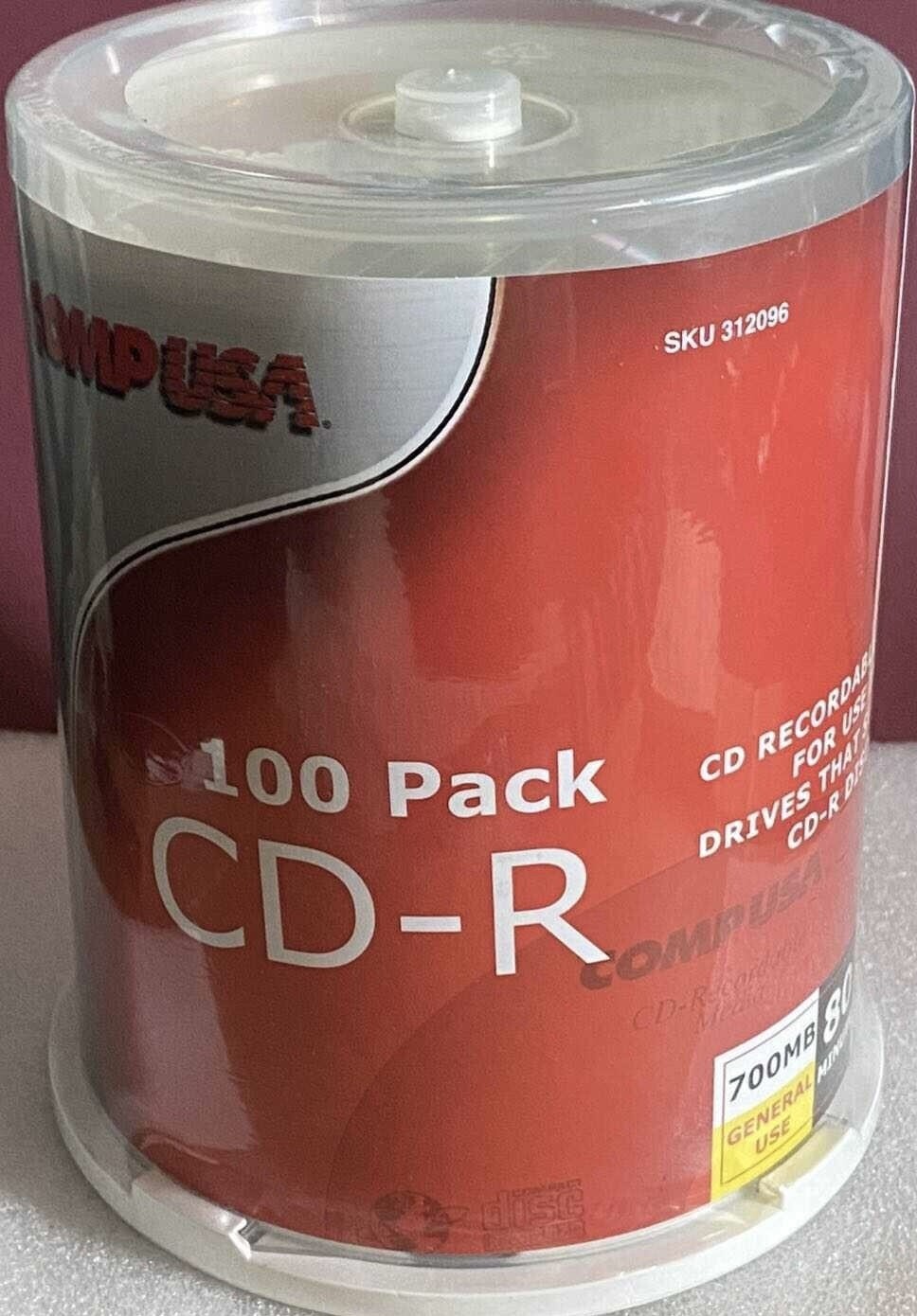 100 CD-R Recordable CDs 80 Min 700 MB Comp USA Sealed 52x