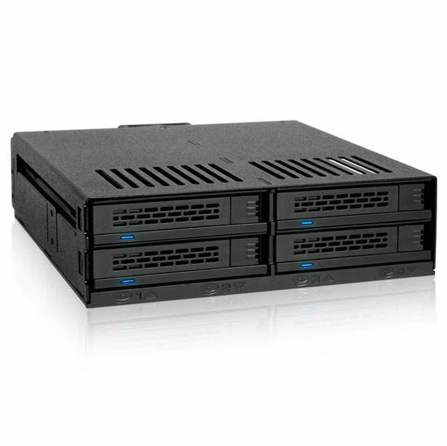 ICYDOCK Quad 2.5inch SAS/SATA HDD/SSD Hot Swap Metal Mobile Rack, MB324SP-1B