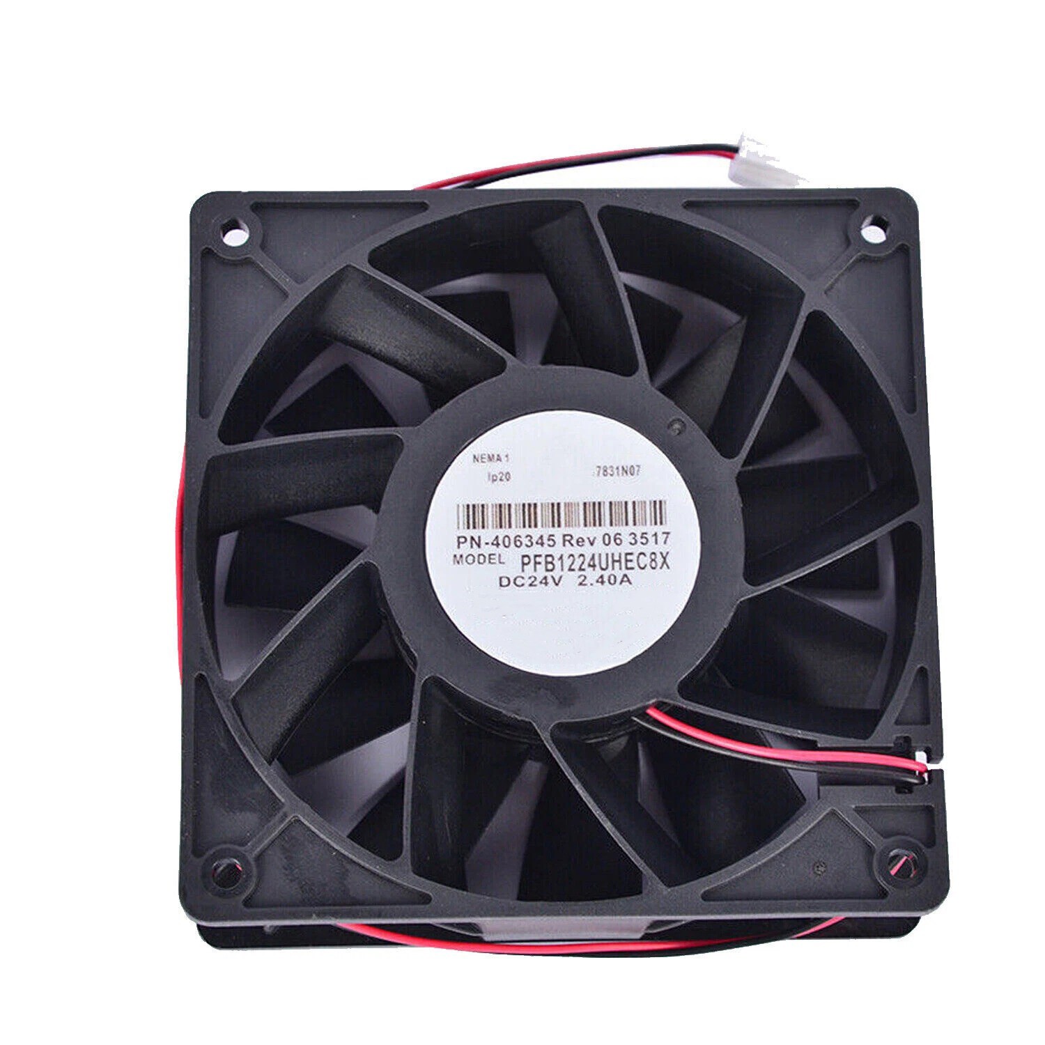 2 Pin Inverter Fan For Delta PFB1224UHEC8X 24V 2.4A 12038 12CM Large Air Volume