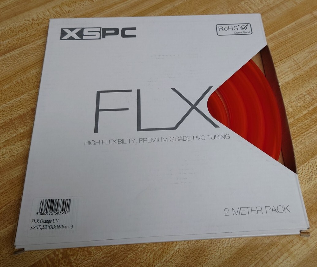 NIB NOS XSPC FLX 3/8" ID 5/8" OD 16/10MM ORANGE UV PREMIUM PVC TUBING NR 2 METER