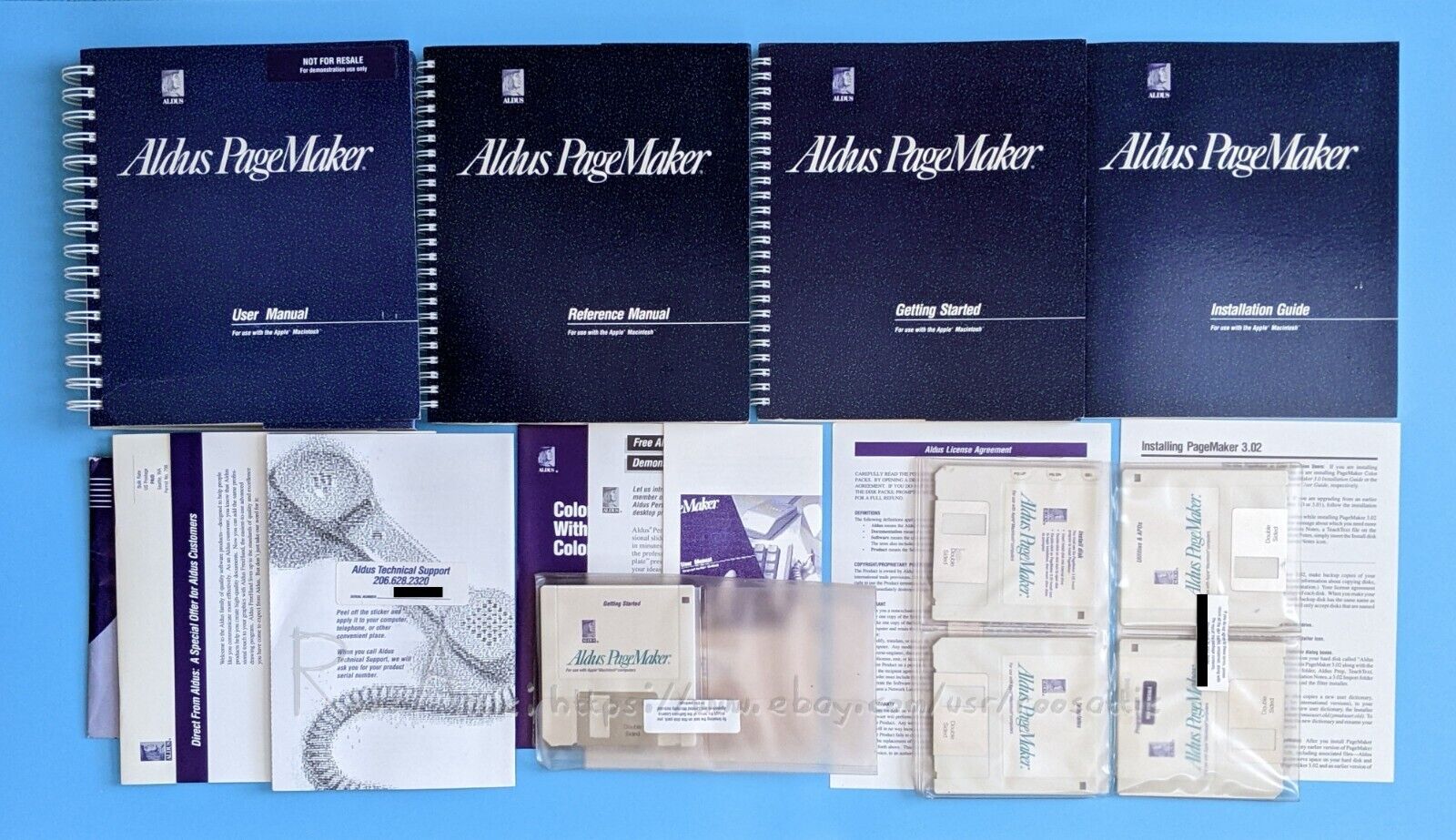 Aldus PageMaker Version 3.0 DEMO: Apple Macintosh OS 1989 USED: Vintage Software