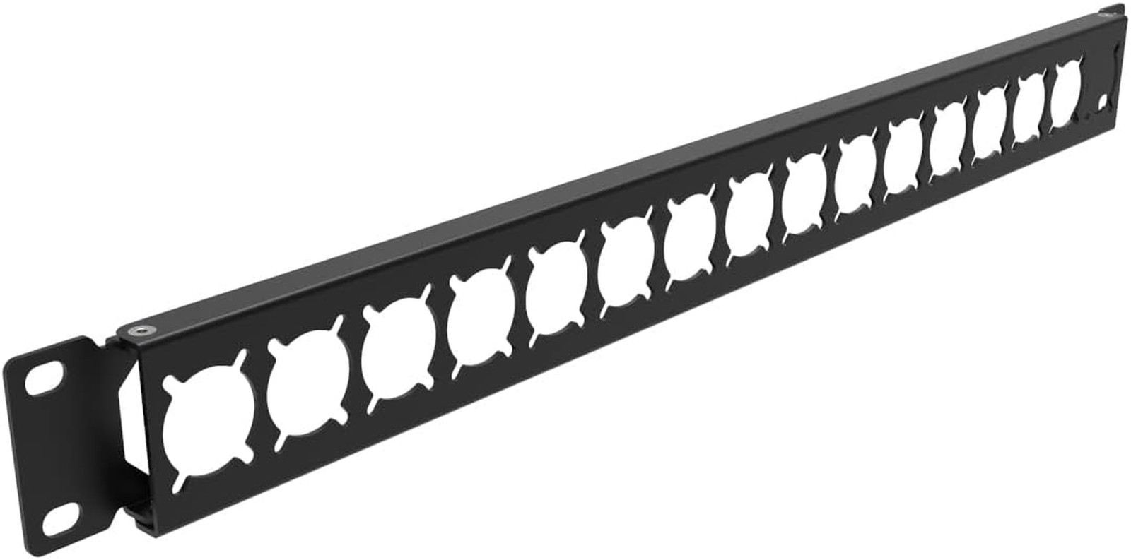 1U Hinged Rack Panel with 16 D-Series Punch-Outs for 19" Audio Equipment