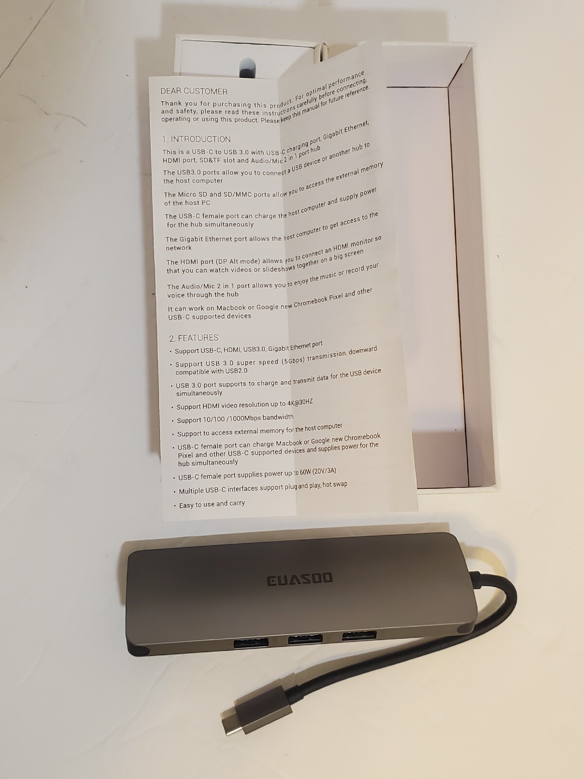 EUASOO USB TYPE-C Expansion Hub 3.1