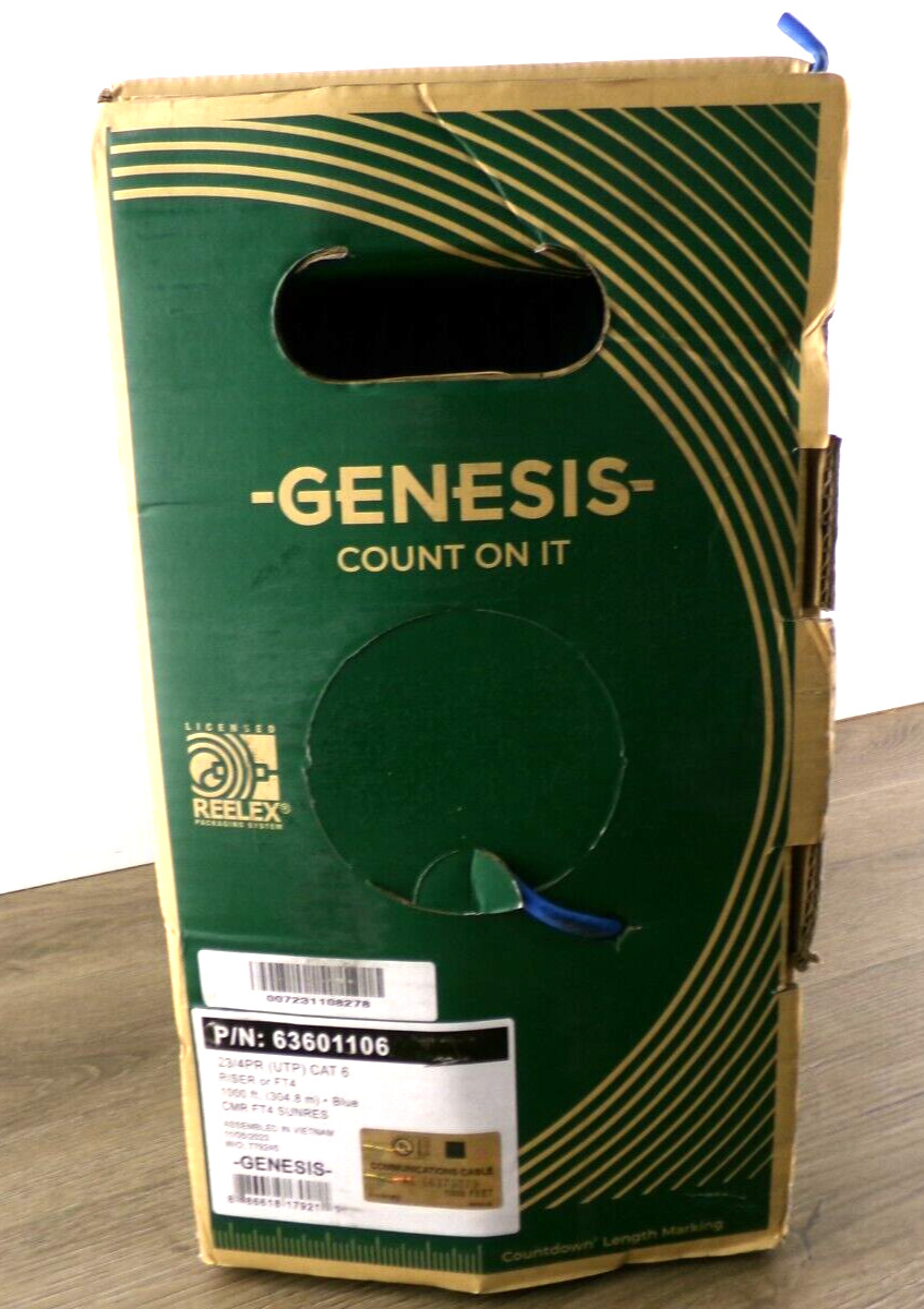 New Honeywell 63601106 Genesis Cat 6 Network Cable 1000 ft Category 6 Network S3
