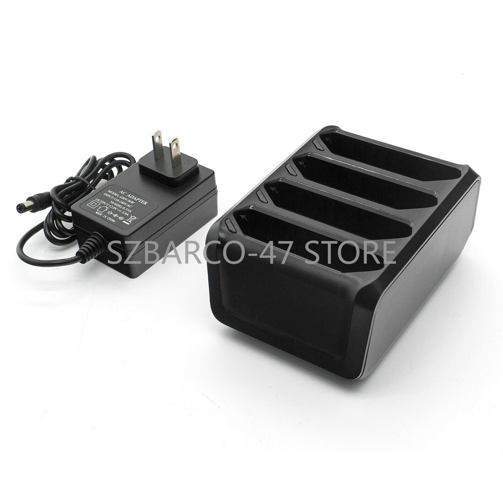 Zebra 4-Bay Battery Charger +Adapter to TC70 TC75, TC72, TC77 Scanner Batteries