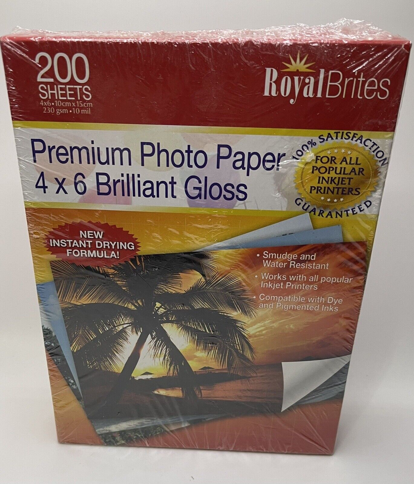 Royal Brites Premium Photo Paper 4x6 Gloss Inkjet 200 Sheets Brand New Sealed