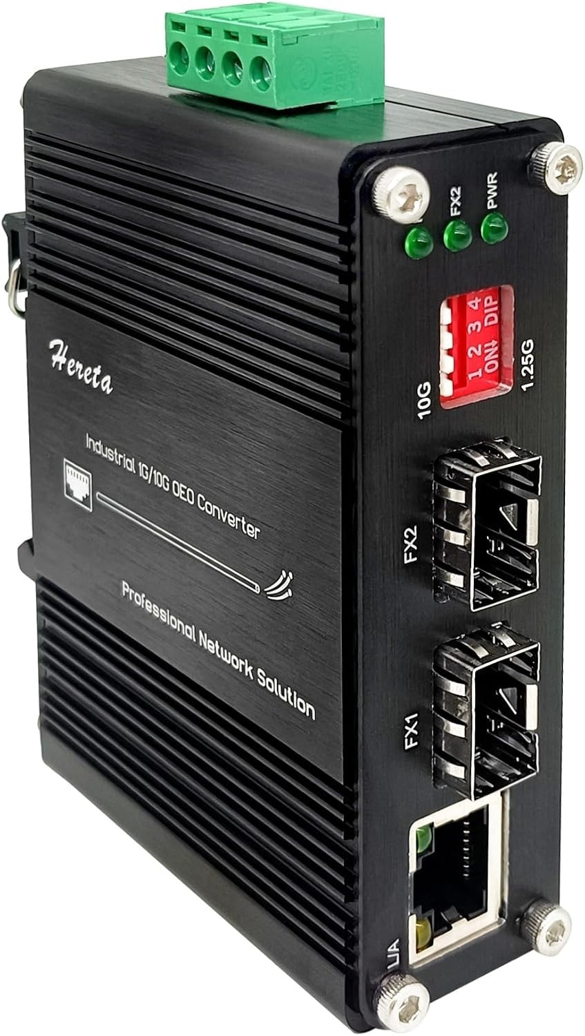 Industrial 10G OEO Fiber Extender SFP+ Media Converter 3R Repeater IP40 New
