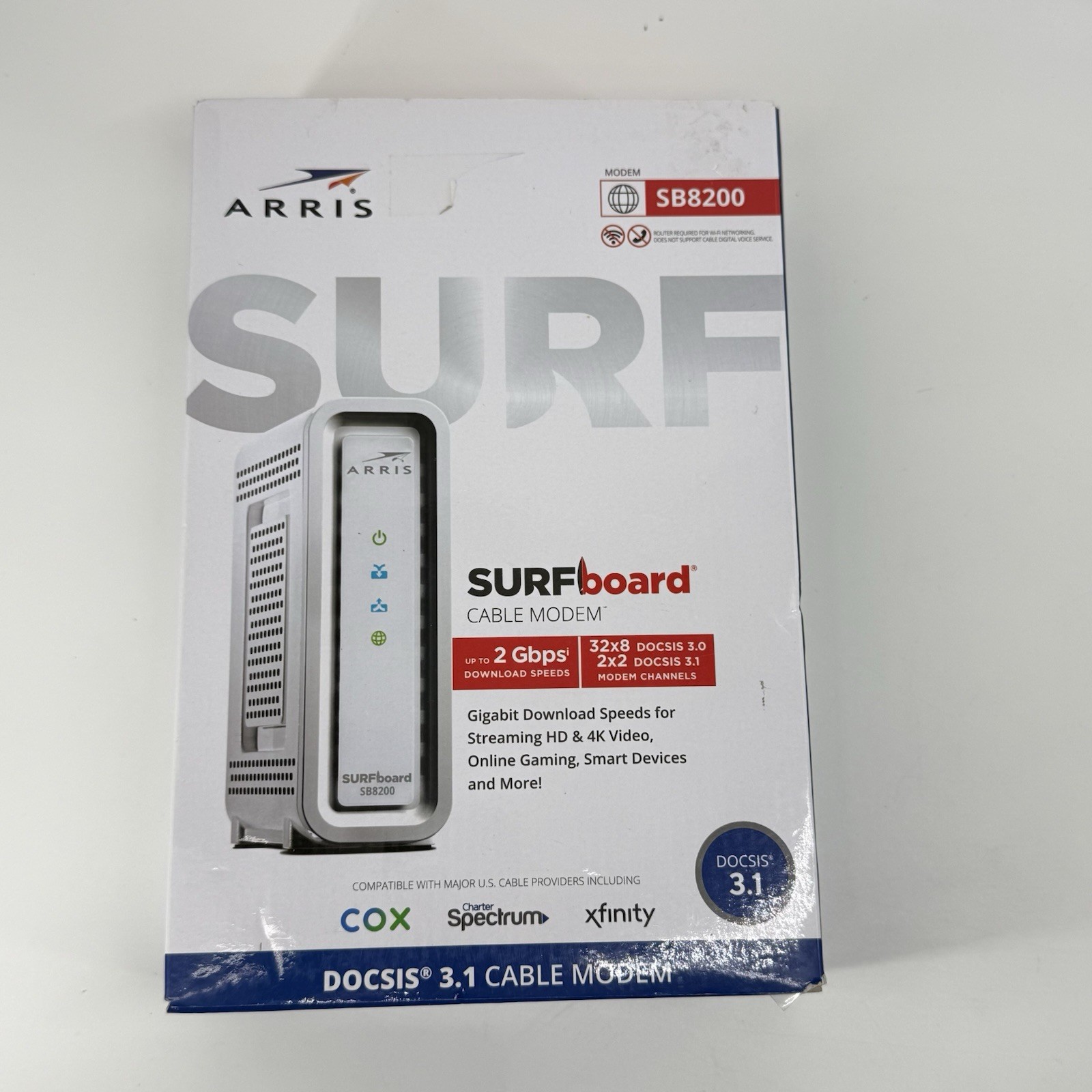 ARRIS SB8200 10 Gbps 2 Port Cable Modem - TESTED