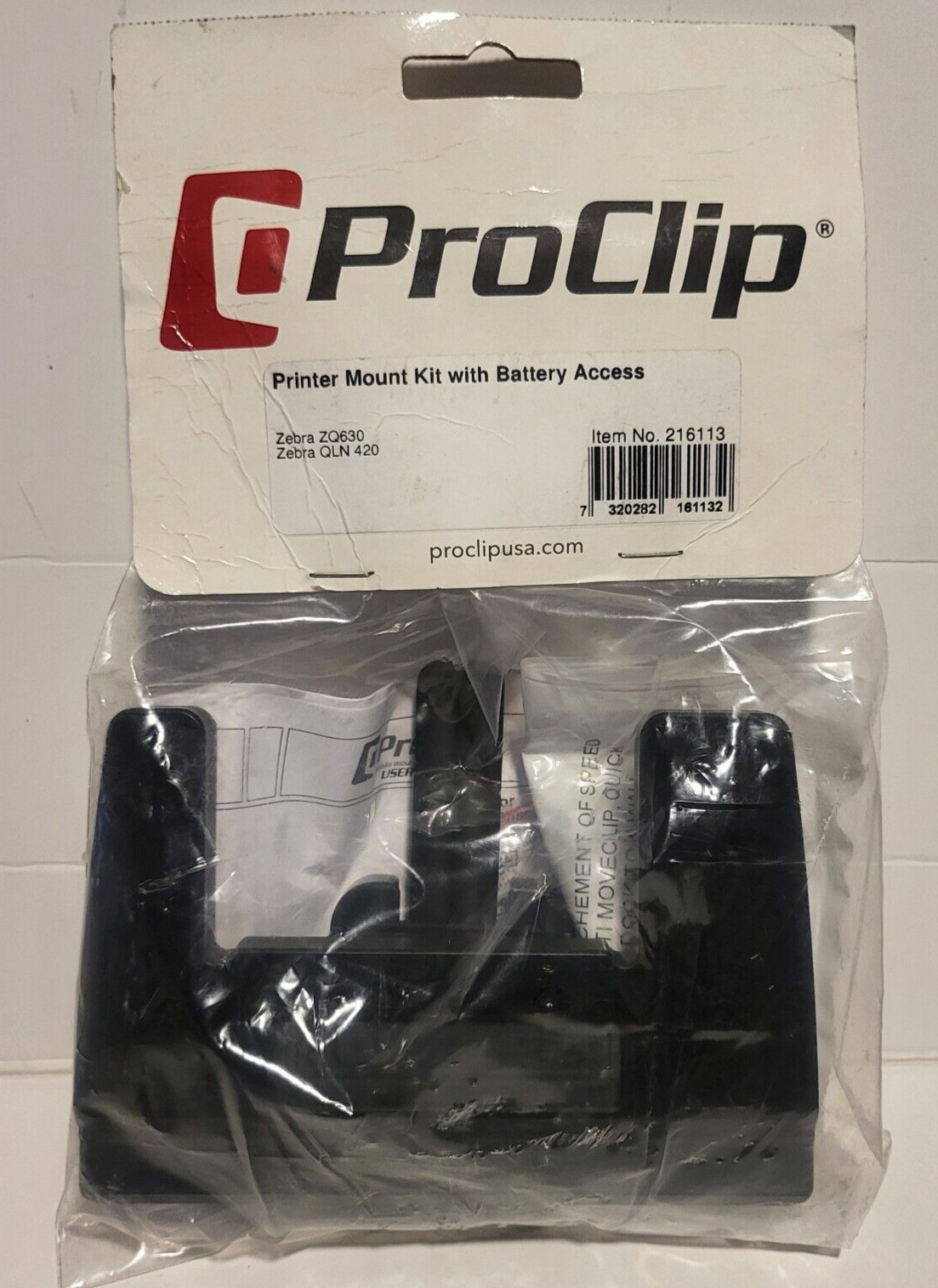 ProClip Multi Moove Mount Kit w/Battery Access For Zebra QLN 420/ZQ630 Printer
