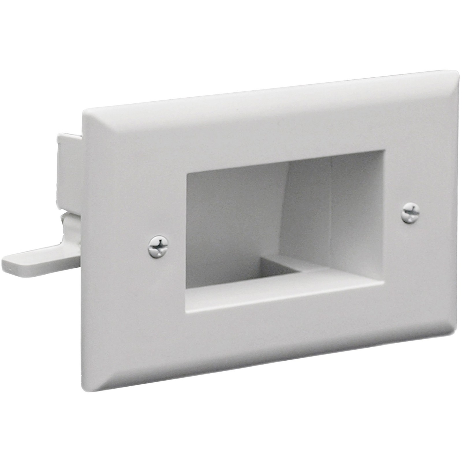 Datacomm Electronics 450009wh Easy Mount Recessed Low Voltage Slim Fit Cable Pla