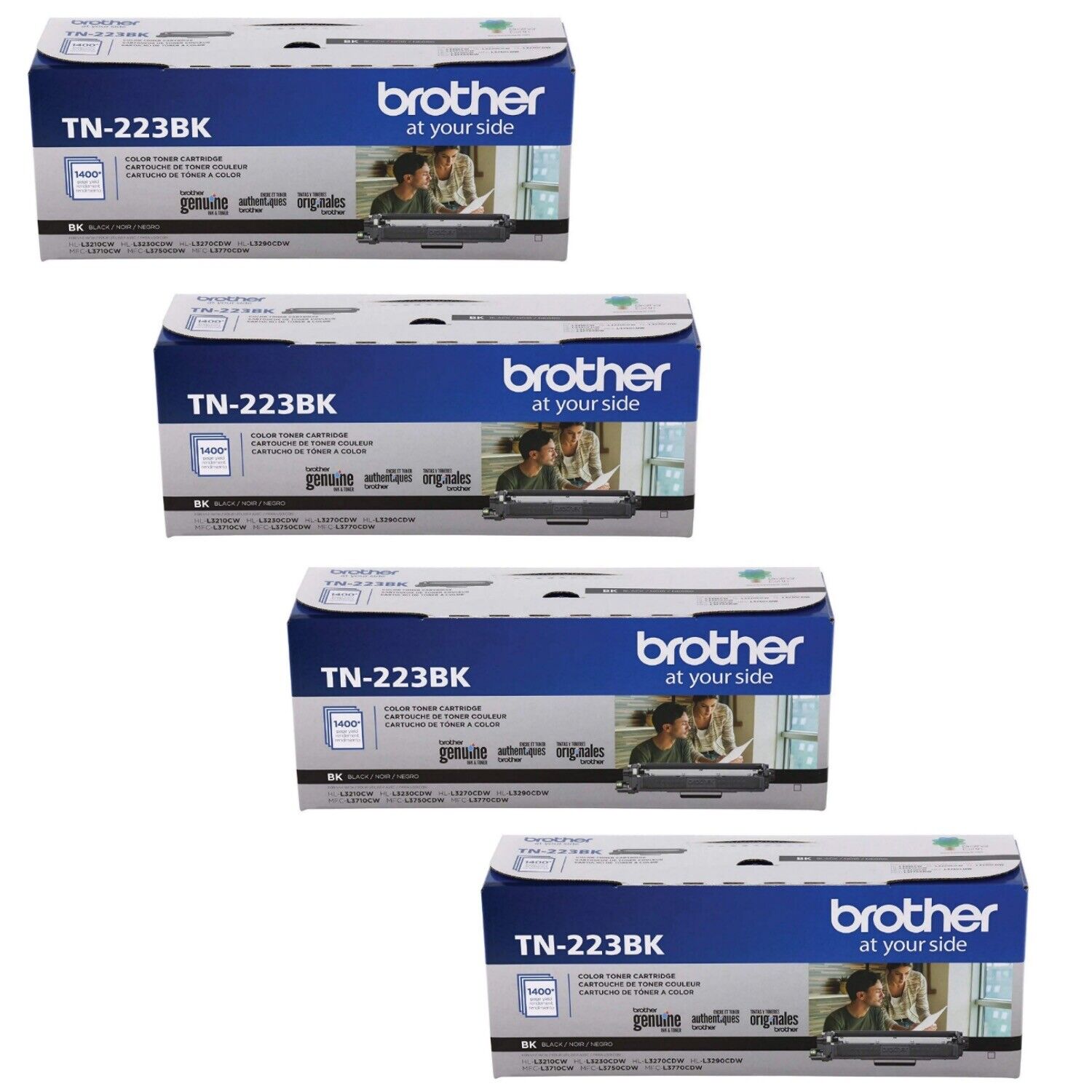 4 PACK EMPTY Genuine Brother Cartridges TN223 C Y M BK Color With Box