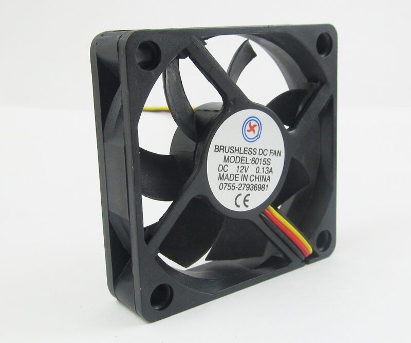 10pcs 12V 0.13A 60x60x15mm 60mm 6015 3pin/3wire Brushless DC Cooling Fan