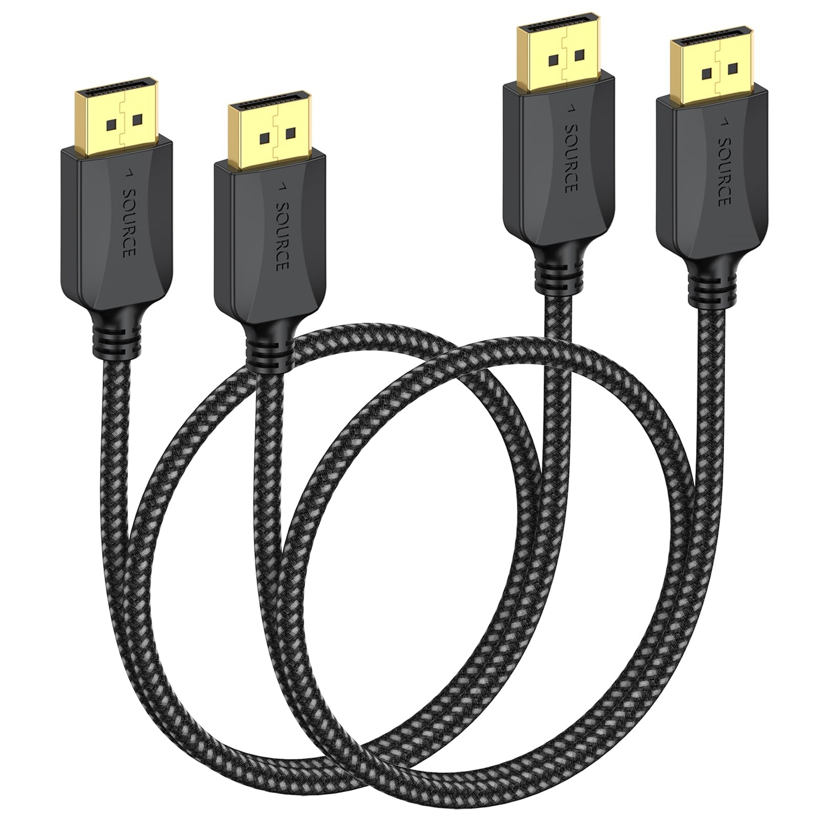 DisplayPort to DisplayPort Cable 1.5 ft 2-Pack Thin DP Display Port Cable Ad