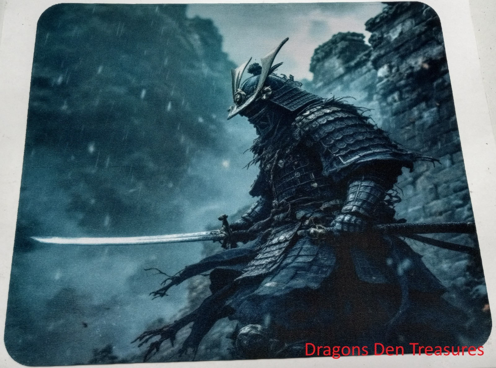 Ancient Japanese Samurai Shogun Warrior Gamers Computer Mouse Pad Version 1