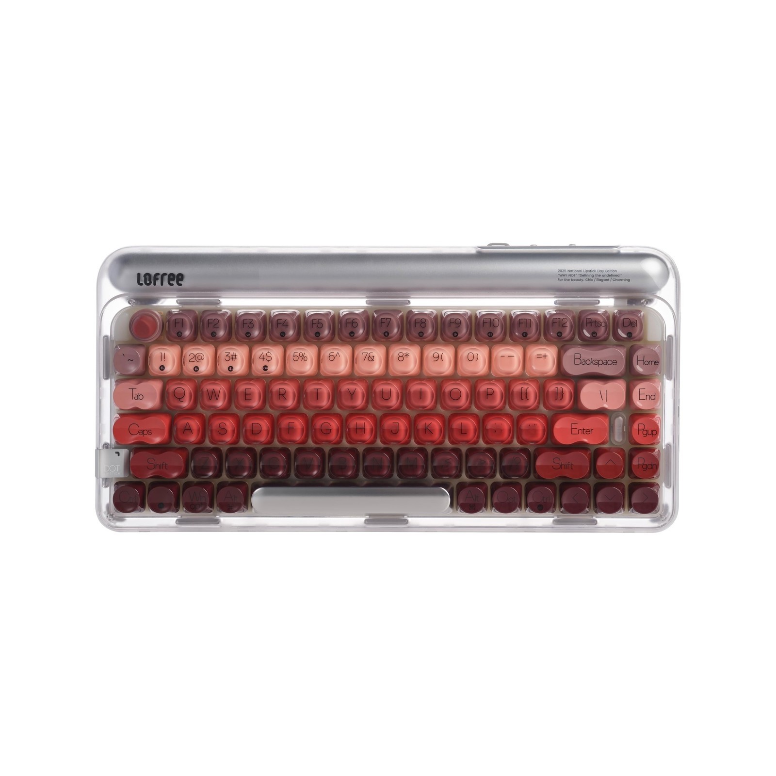 LOFREE DOT Lipstick Elegant 84 Keys Mechanical Keyboard, White Backlit Hot-Swapp