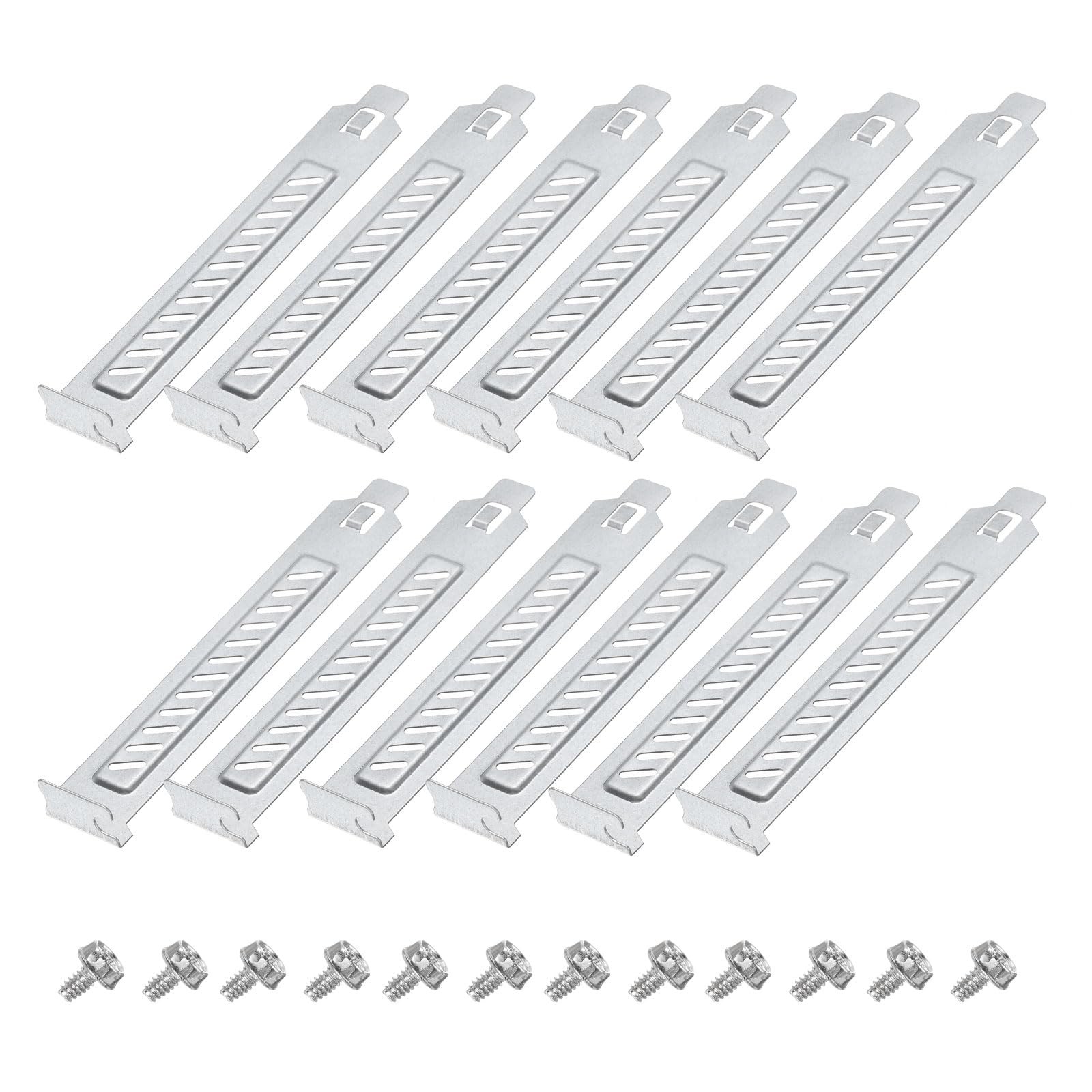12PCS Silvery PCI Slot Cover Dust Filter, Blanking Plate Ventilation Deflecto...