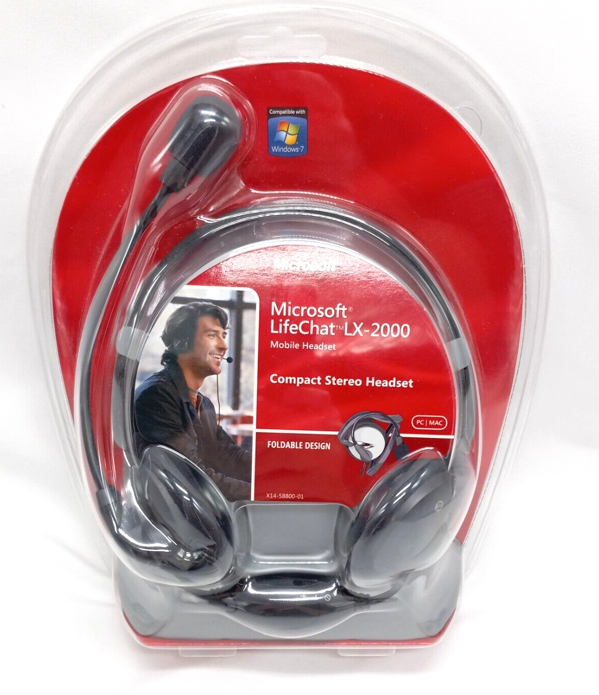 Microsoft LifeChat LX-2000 Mobile Compact Stereo HeadSet Foldable New Sealed