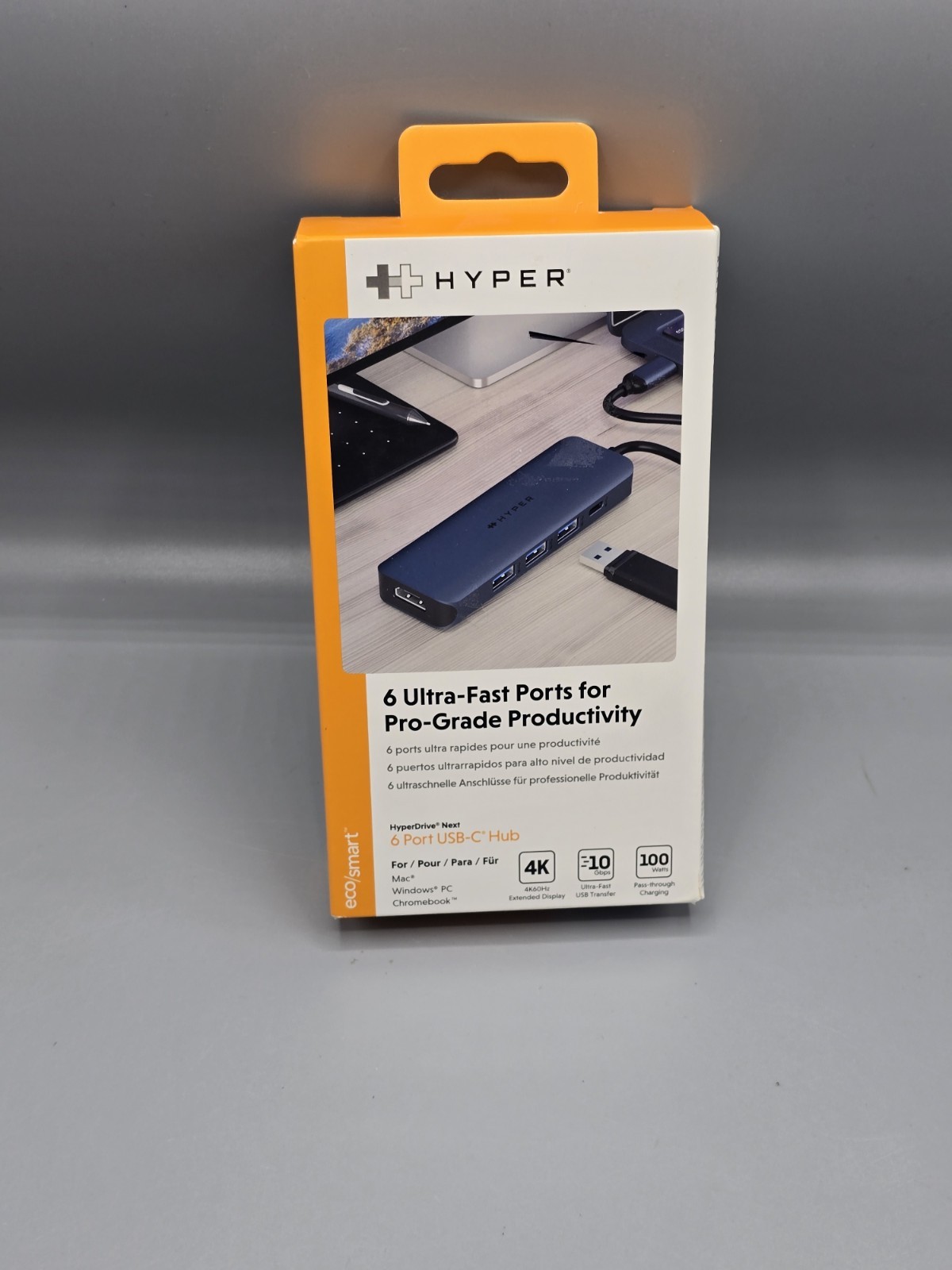 Hyper 6 Ultra Fast Ports USB-C Hub 4K 10 Gbps 100 Watts New Sealed Box