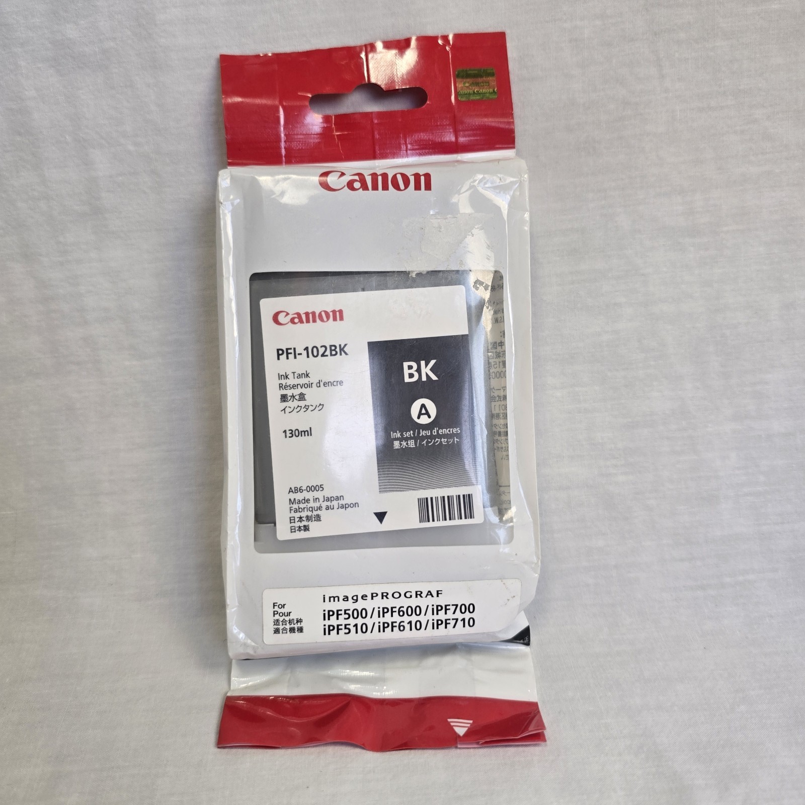 Genuine Canon PFI-102BK Black Ink Tank 130ml imagePROGRAF OEM Sealed NOS