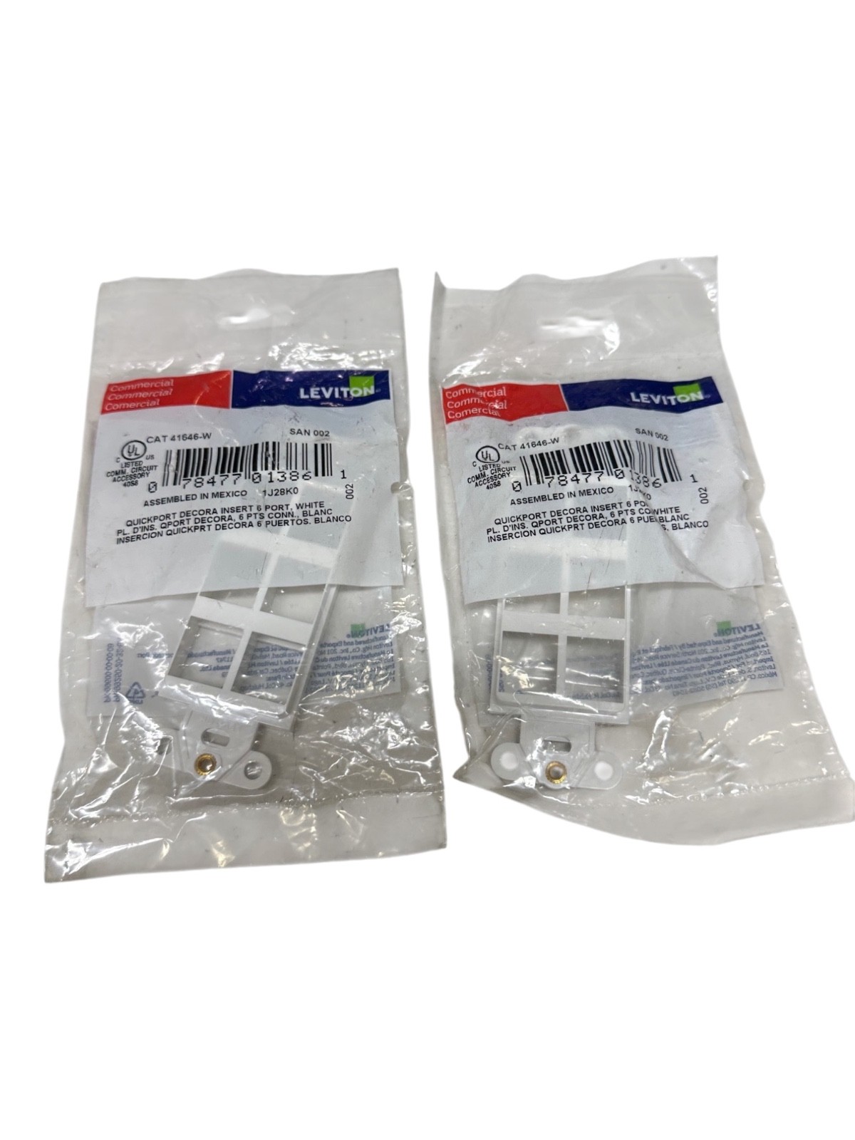 Leviton 41646-W QuickPort Decora Insert 6-Port White (LOT OF 2)🔥Fast Shipping🔥