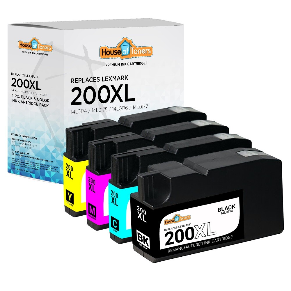 4PK Ink Cartridges for Lexmark 200XL fits OfficeEdge Pro 4000 5500 5500T
