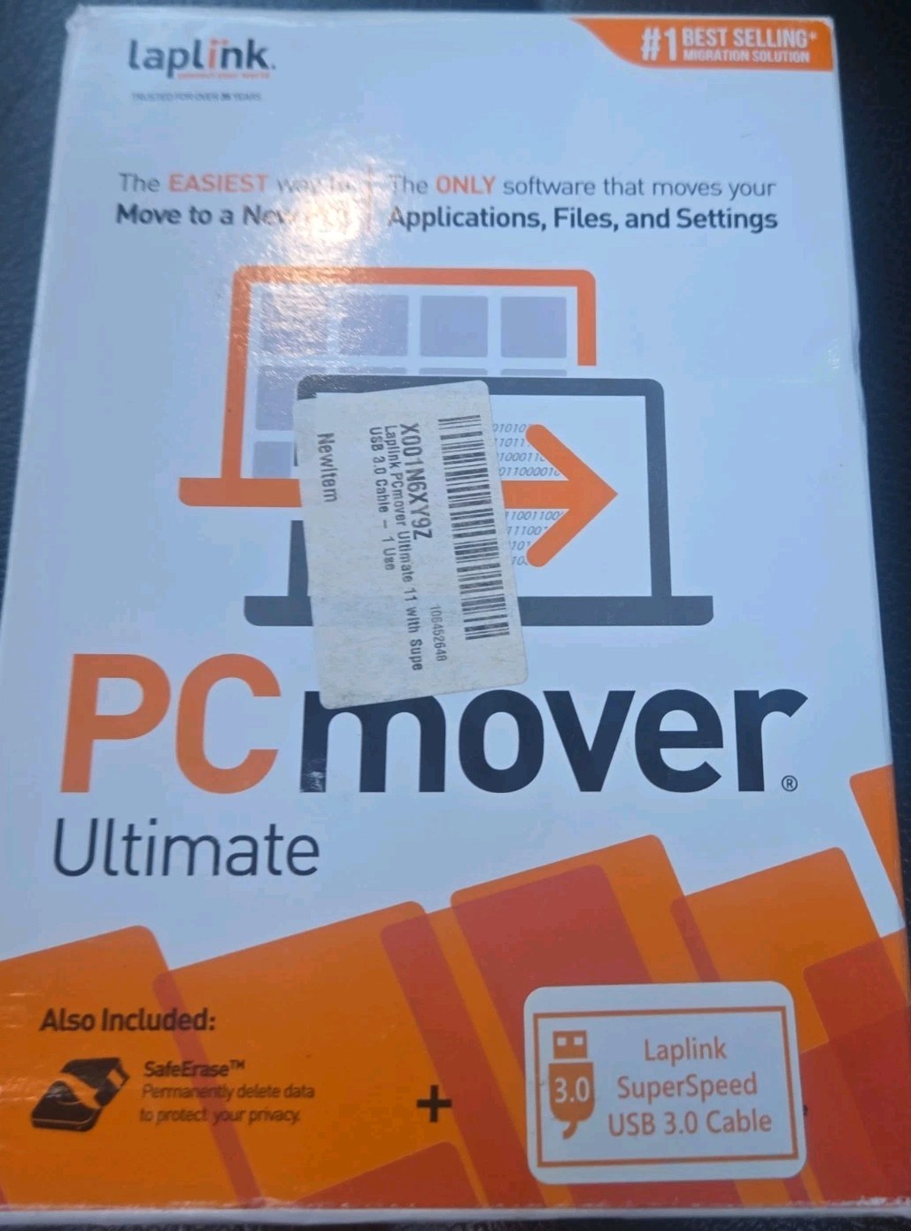 Laplink PCmover Ultimate 11 Software Data Transfer Migration USB 3.0 Cable 