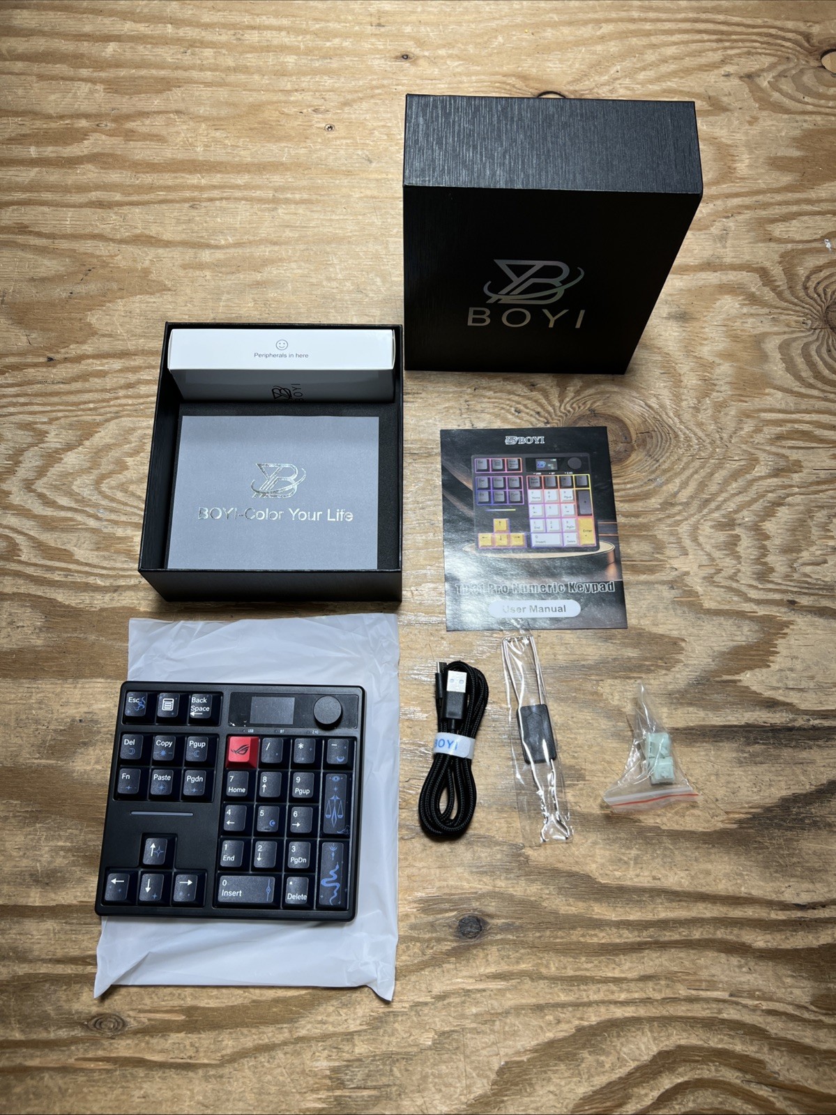 BOYI TD31Pro Mechanical Number Pad,Bluetooth5.0/2.4G/Type-C Wireless Numeric ...