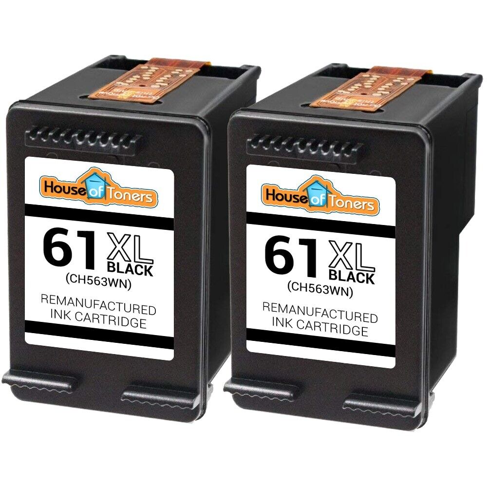 2PK Replacement For HP 61XL 2-Black Ink Cartridges 1000 1010 1050 1051 1055 1510