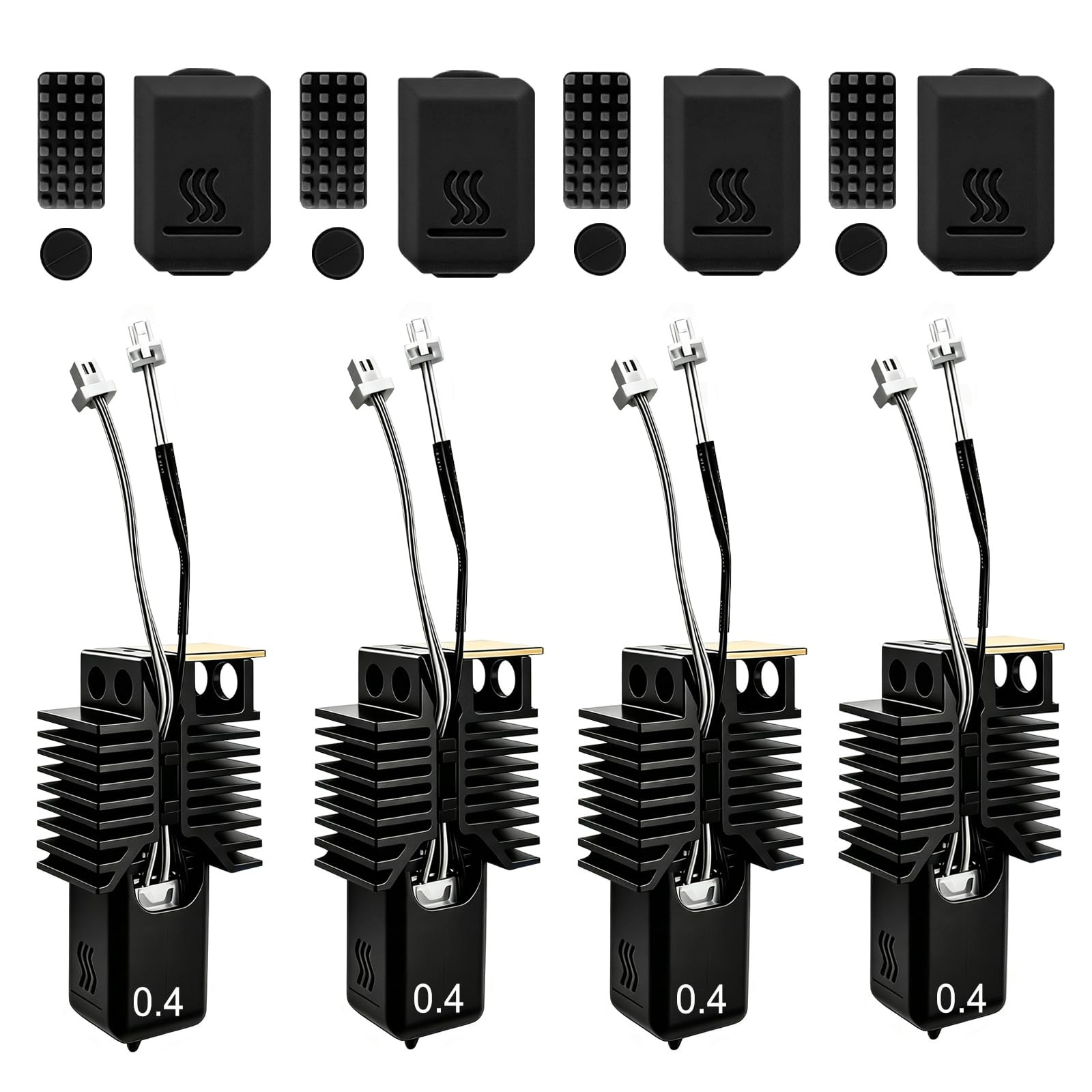 4Pcs 0.4MM U1 Hotend for Snapmaker U1 Extruder, 24V 48W Fast Heating Ceramic ...