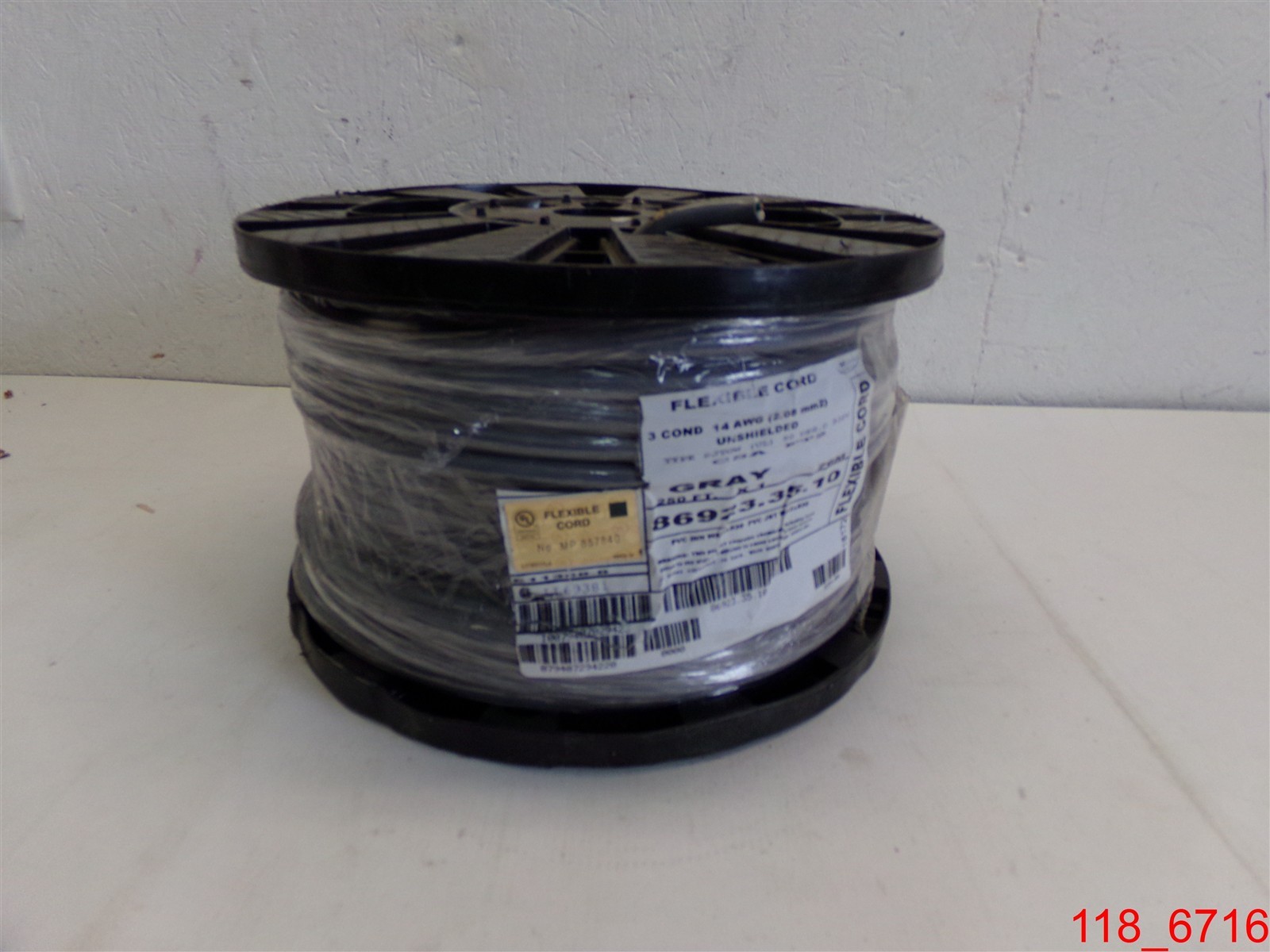 250 Ft Flexible Cord 3 Cond 14 AWG Unshielded CS FT2 Gray Cable 86923.35.10 300V