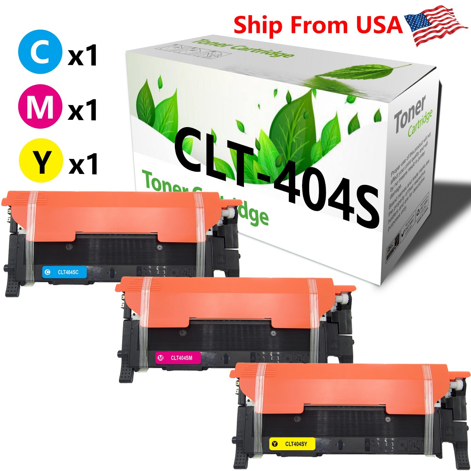 (3-Pack, CMY) 404S Toner Cartridge CLT-404S work for SL C480W Printer