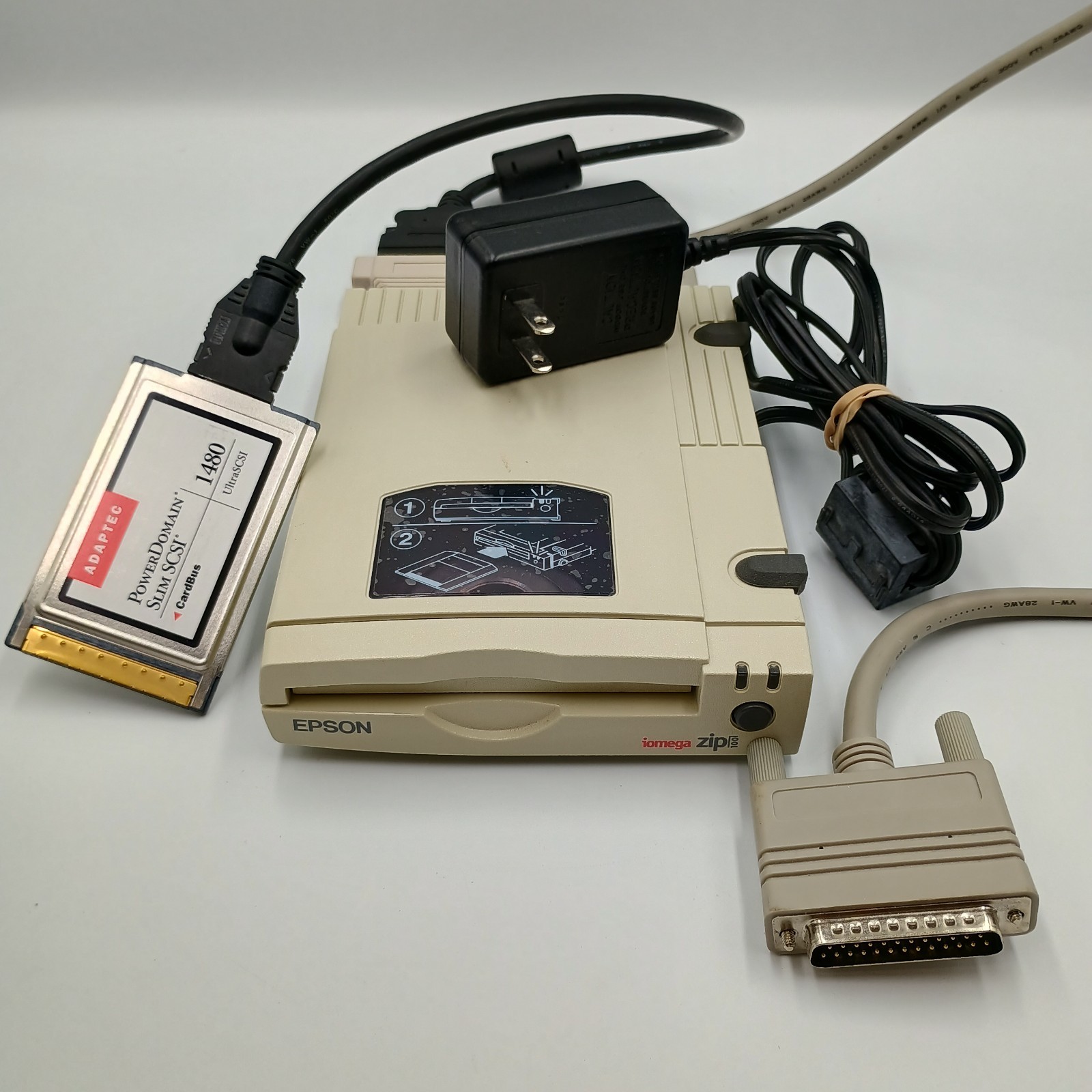 Adaptec PowerDomain 1480 Epson ZD-100S Zip 100 SCSI Drive CardBus Mac Lot