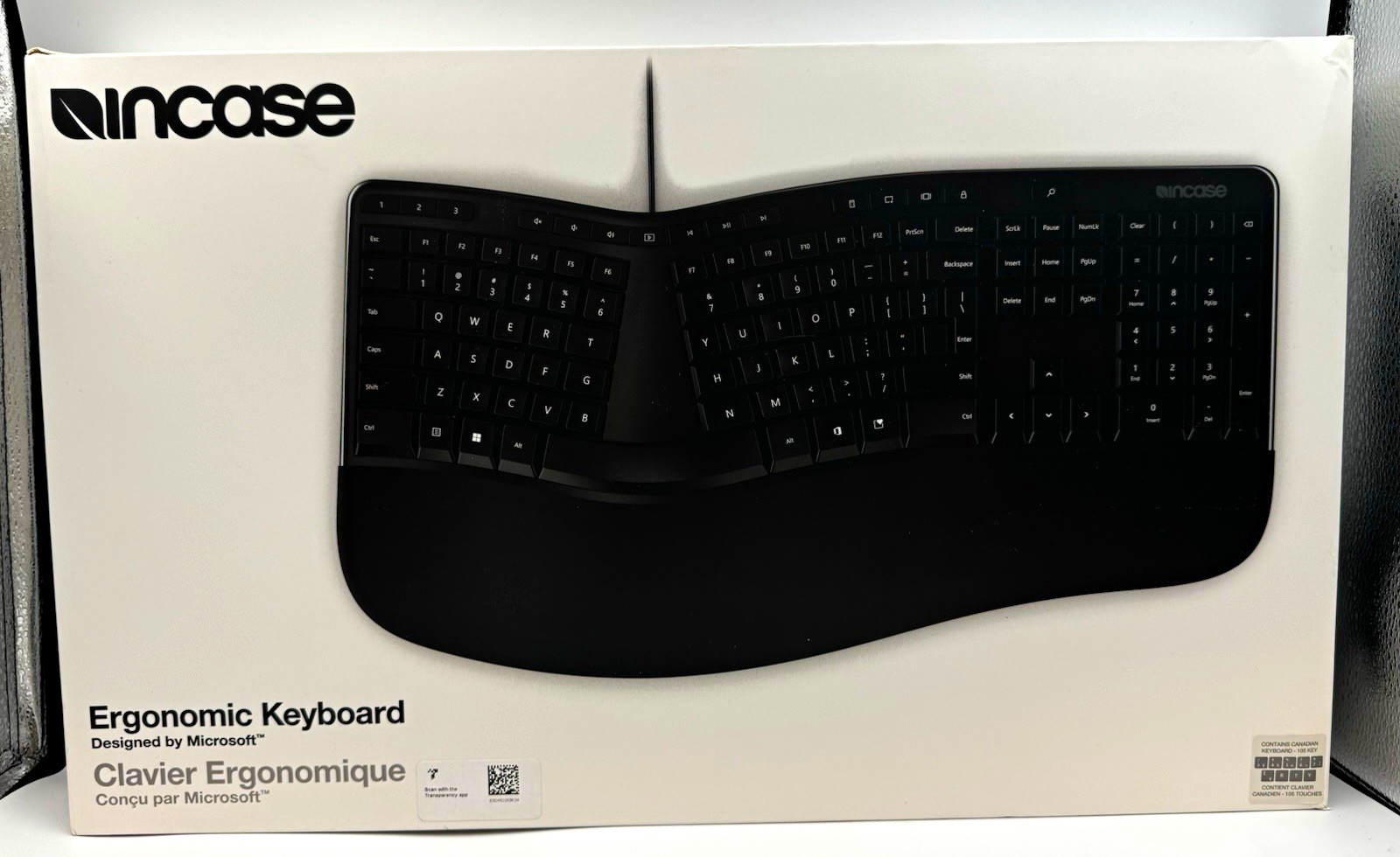 Incase Ergonomic Keyboard Wired USB Black French QWERTY Layout