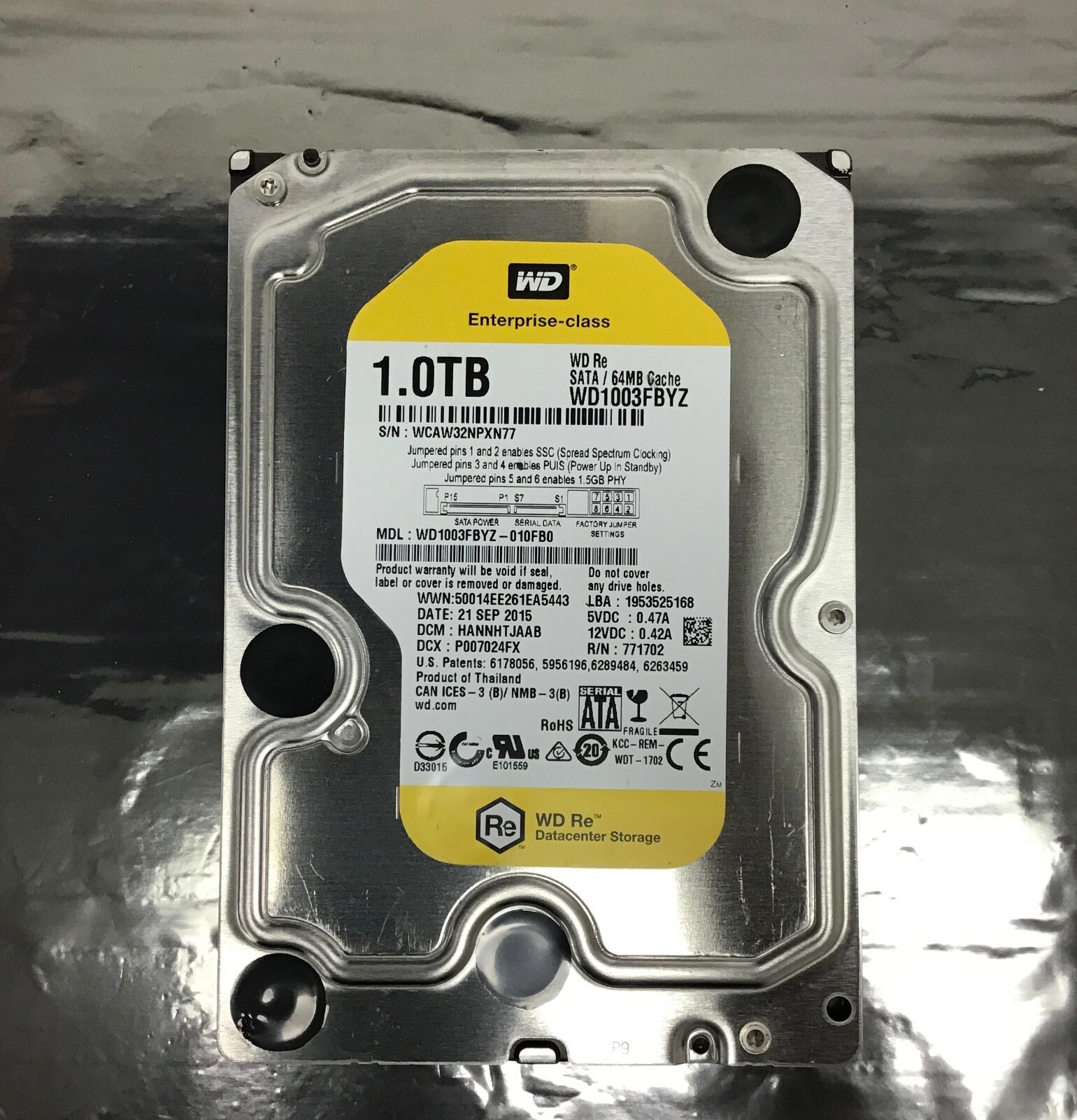 Western Digital WD1003FBYZ-010FB0 1TB 3.5” Sata Hard Drive 