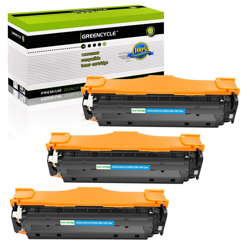 3PK CE411A Toner Fits For HP LaserJet Pro 300 Color M351a MFP M375NW 400 M471dn