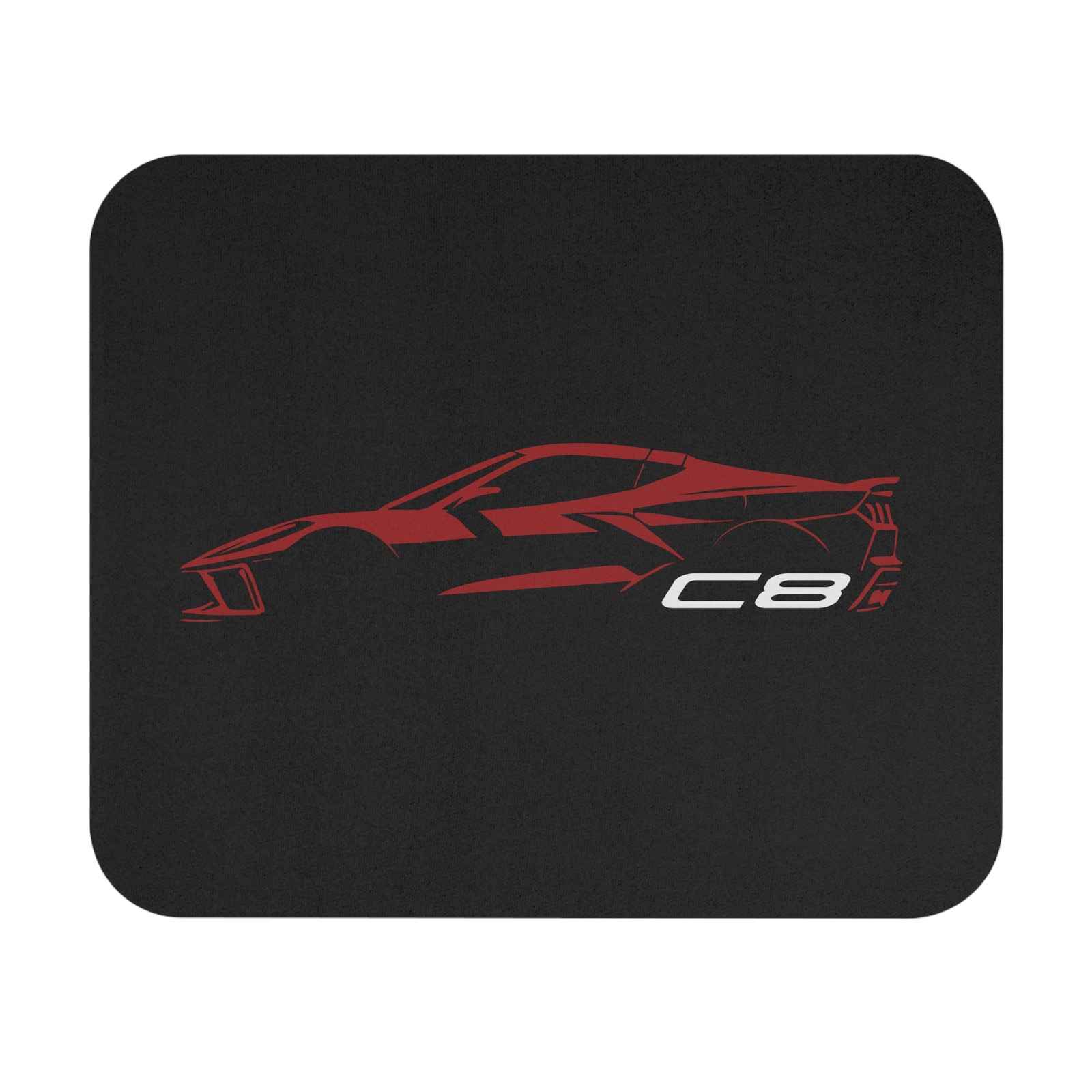 C8 Corvette Stingray Red Mist Silhouette Graphic Mouse Pad – Sports Car Desk Mat