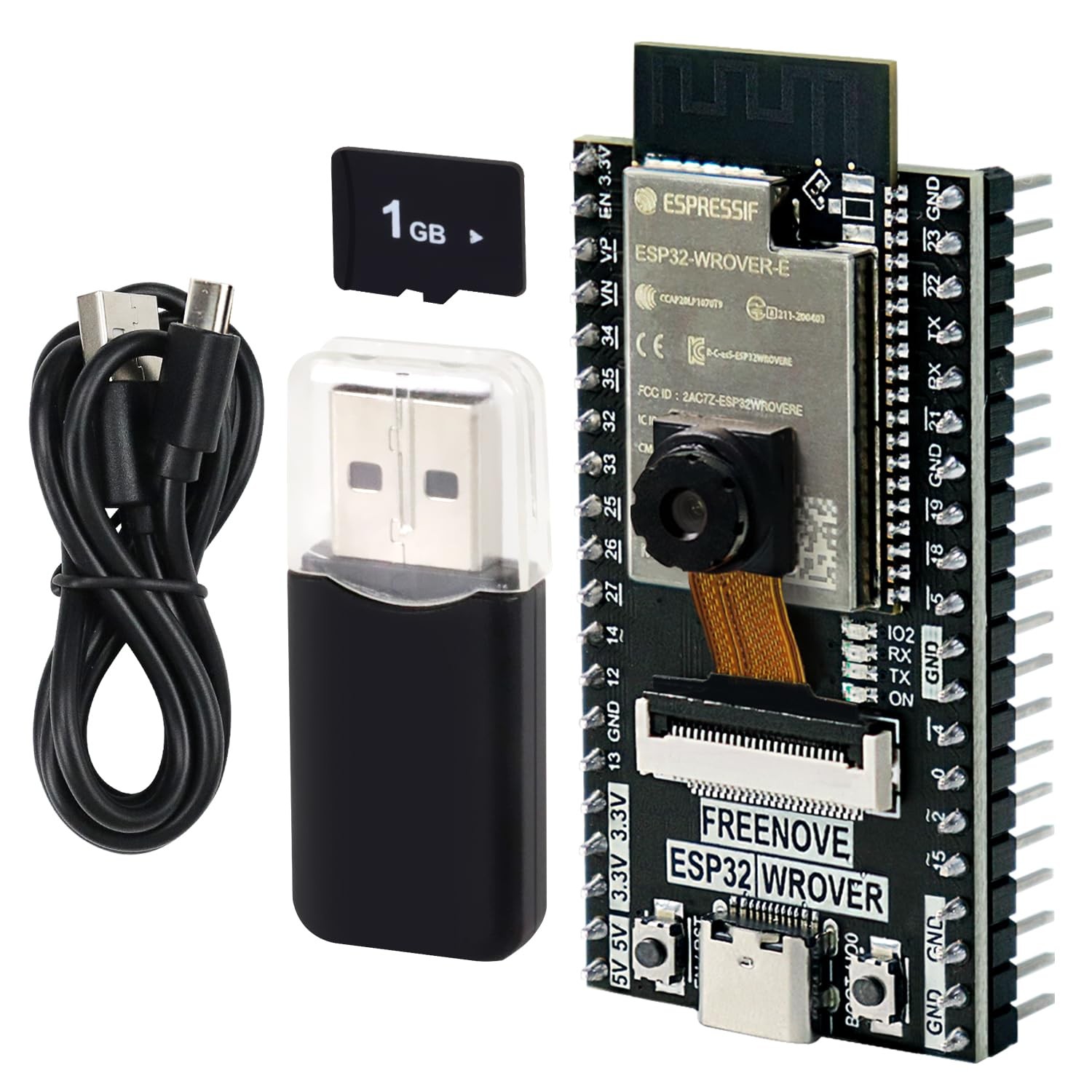 Freenove ESP32 CAM Dev Board Kit, Dualcore 32bit 240 MHz Microcontroller, Onb...
