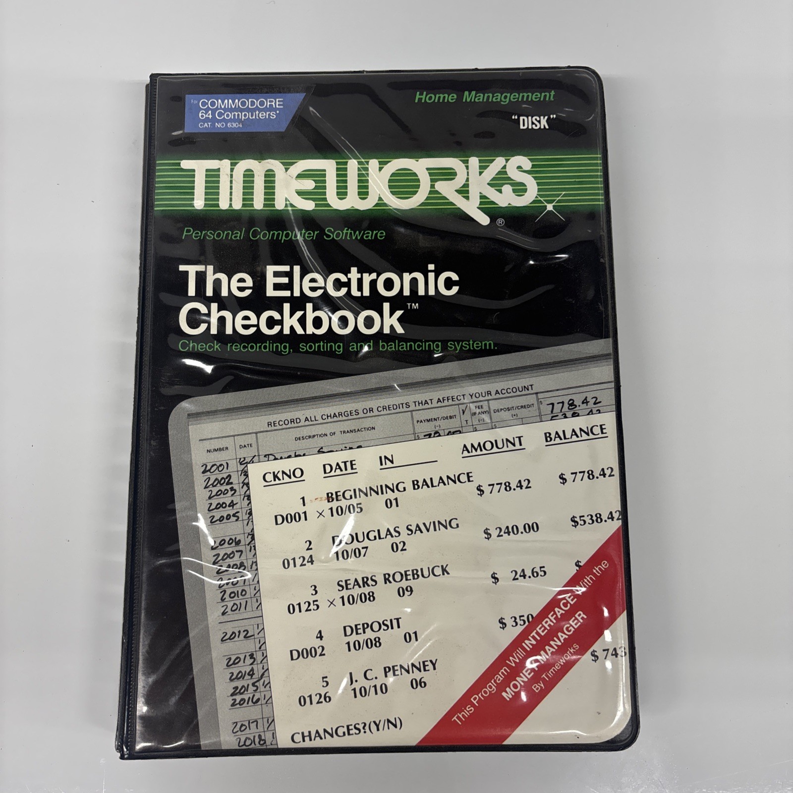COMMODORE 64/128 -- THE ELECTRONIC CHECKBOOK (TIMEWORKS - DISK) COMPLETE