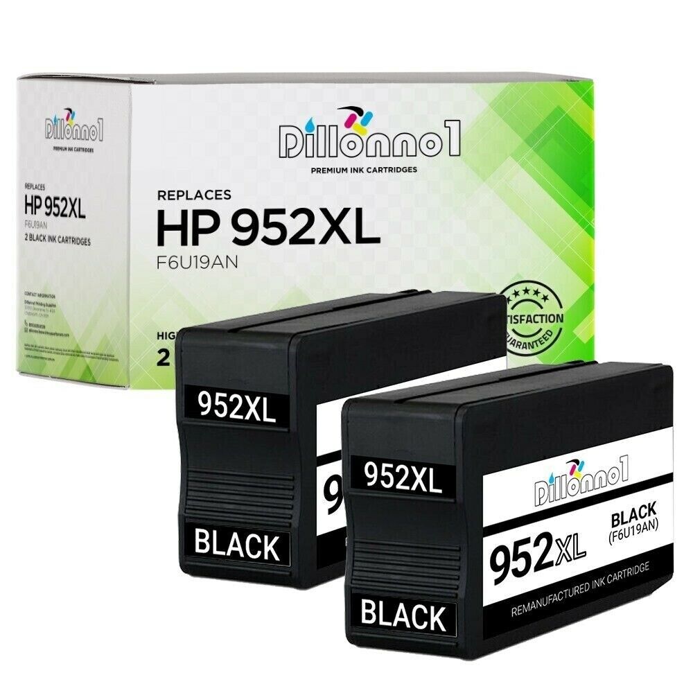 2PK for HP 952XL Black Ink for Officejet Pro 7740 8210 8216 8218 8710