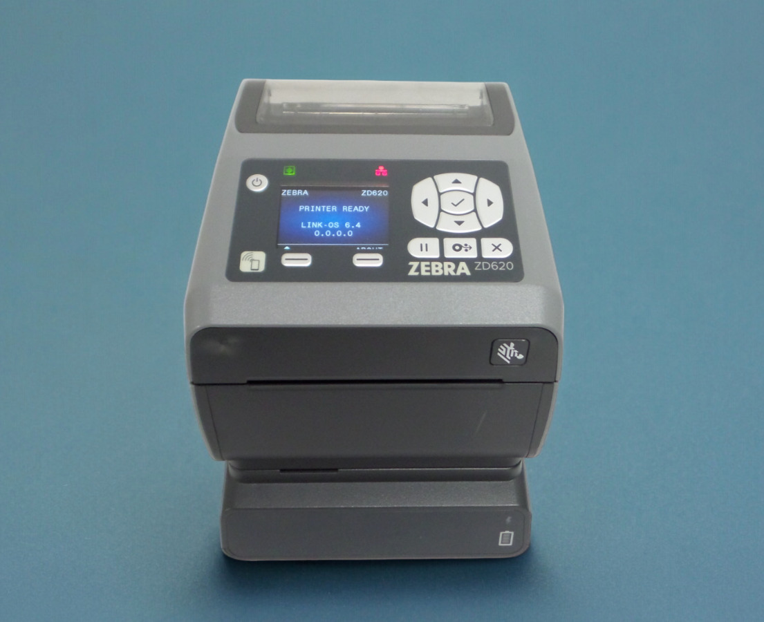 Zebra ZD620d Direct Thermal Desktop Label Printer with Battery and Base