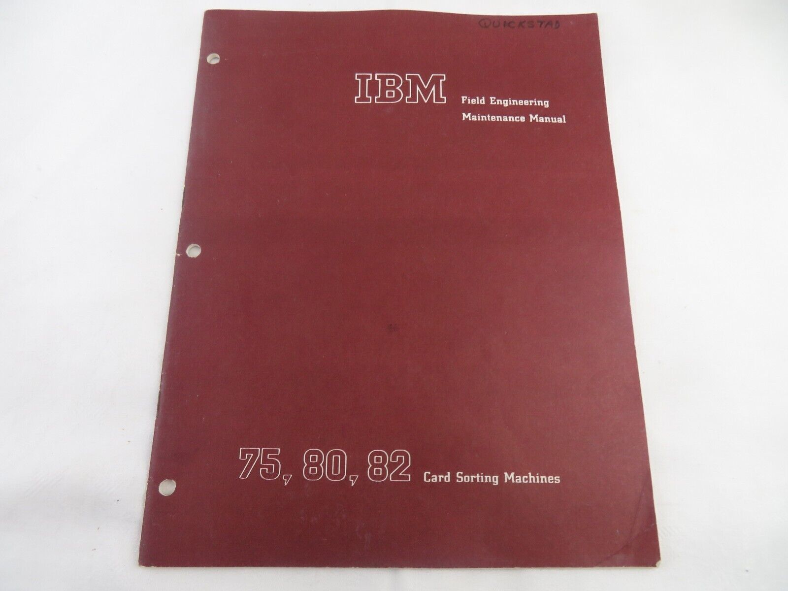 IBM Field Engineering Maintenance Manual 75,80,82 Card Sorting Machine