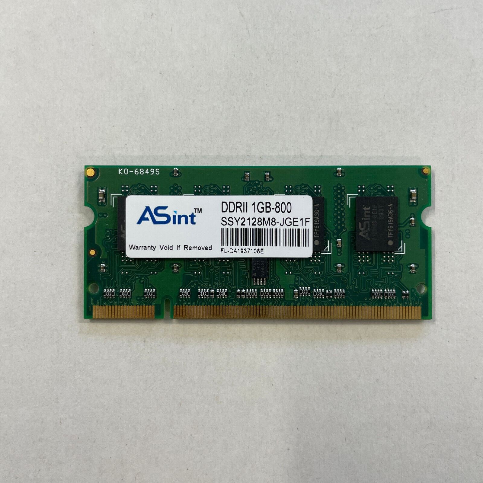 ASint 1GB DDR2 RAM PC2-6400 800Mhz SODIMM non-ECC Unbuffered SSY2128M8-JGE1F