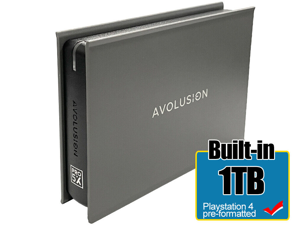 Avolusion Mini Pro-5X 1TB USB 3.0 Portable External Gaming PS4 Hard Drive (Grey)