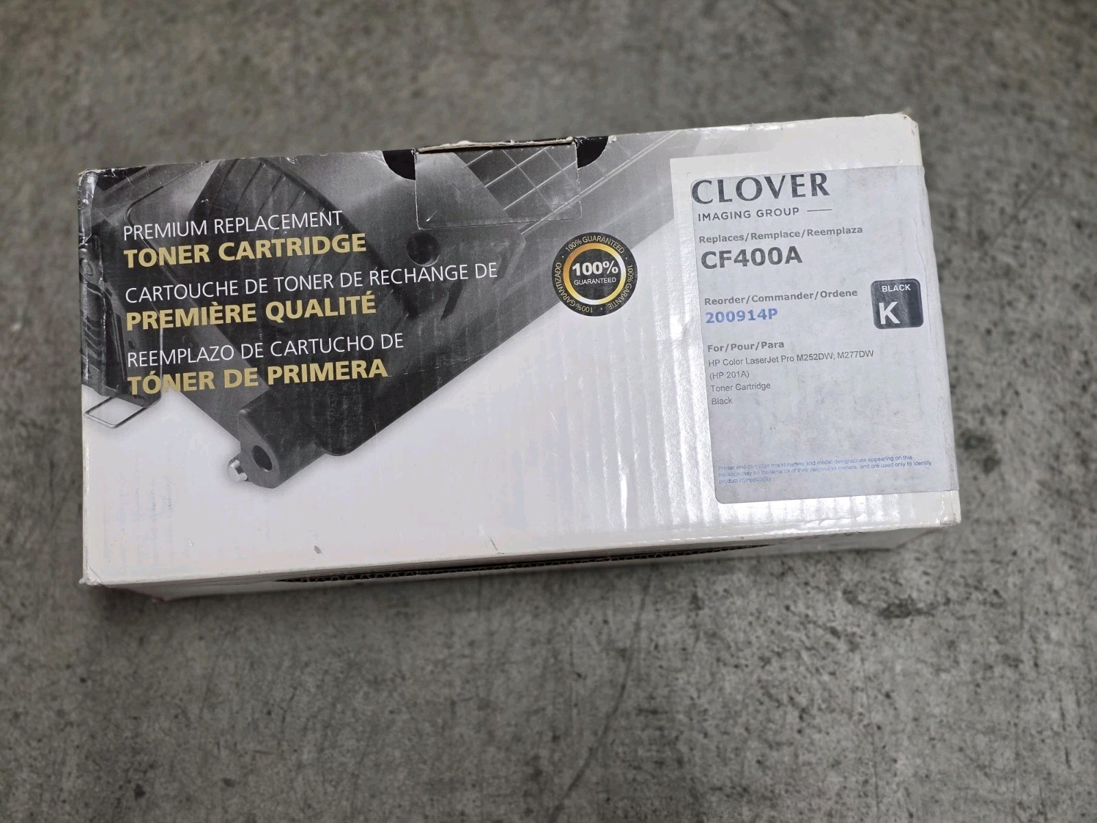Clover Compatible Black Toner Cartridge 200914P Replaces HP 201A CF400A NEW